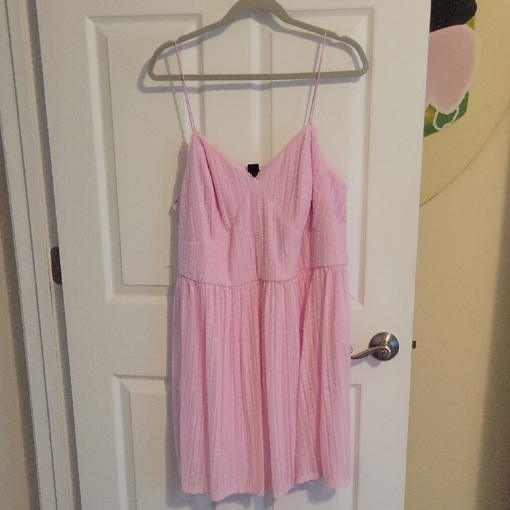 Wild Fable Pink strappy lace over lined Dress sz2X